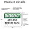 Signmission AED And Trauma Pack, 14 in W x Rectangle, Vinyl Decal OS-2PACK-EM-D-1014-L-10287 - alternate 3